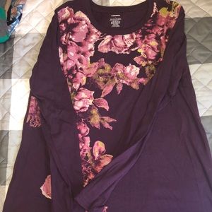 Purple and Pink flowered long sleeved shirt